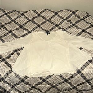 Iz Byer White Flowy 3/4 Sleeve Blouse
